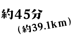 約45分(約39.1km)