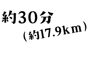 約30分(約17.9km)
