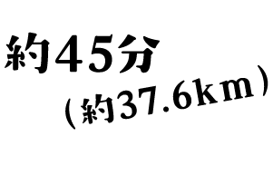 約45分(約37.6km)