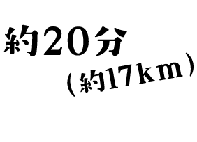 約20分(約17km)