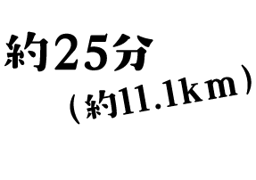 約25分(約11.1km)