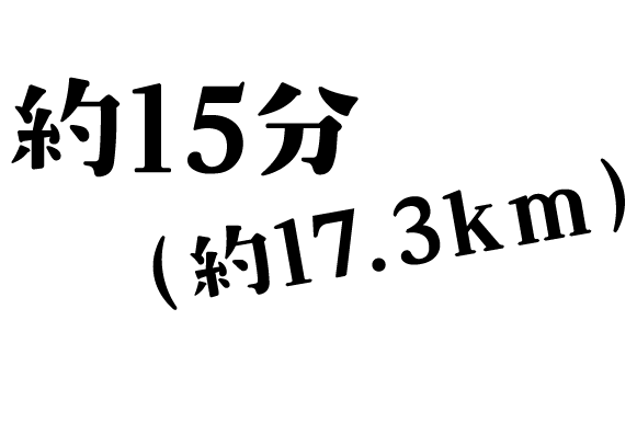 約15分(約17.3km)