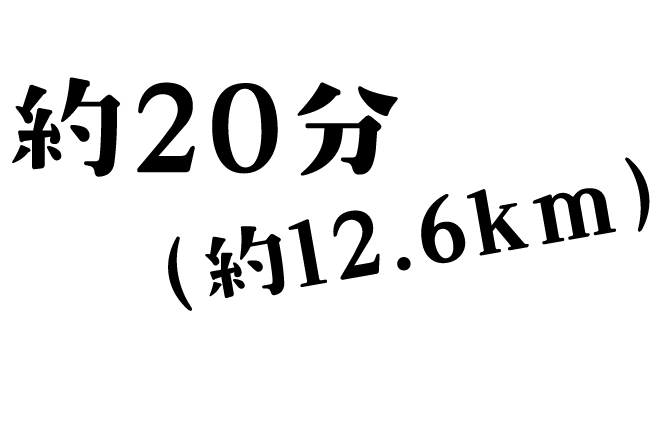 約20分(約12.6km)