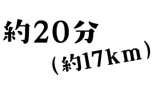 約20分(約17km)
