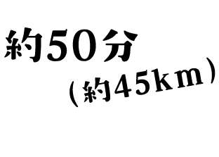 約50分(約45km)