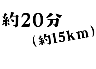 約20分(約15km)
